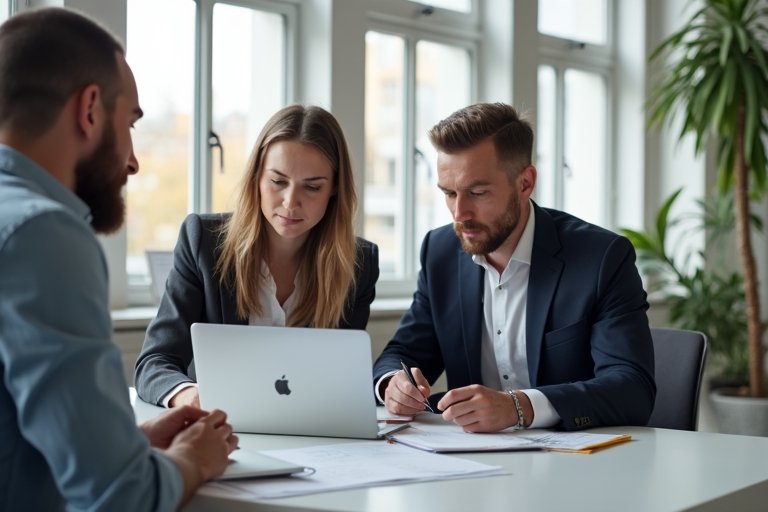 Svenskt B2B-team som går igenom nya kundförfrågningar och prioriterar nästa steg